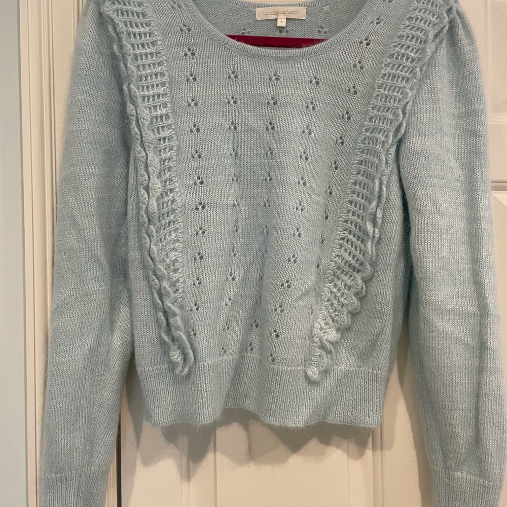 Love shack light blue angora sweater
